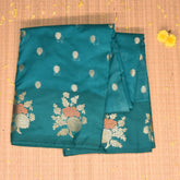 Semi Silk Rama green saree with jari boarder
