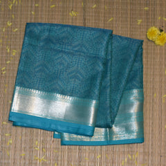Semi Silk Sky blue saree with jari boarder