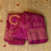 Banarasi Pink Saree With Jari Boarder with Blouse