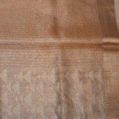 Semi Silk Cotton Cream saree with jari boarder