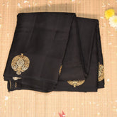 Benarasi Crepe Silk saree black saree with flower motifs