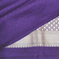 Benarasi Crepe Silk purple saree with flower motifs