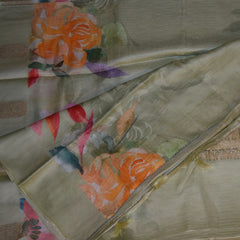 Mashroo silk light green saree with jari boarder