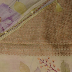 Mashroo silk light green saree with flower motifs
