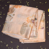 Masshroo silk light orange saree with jari motifs