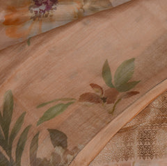 Masshroo silk light orange saree with jari motifs