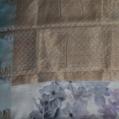 Mashroo silk sky blue saree with jari bird motifs
