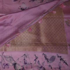 Mashroo silk light hot pink with bird motifs and jari boarder
