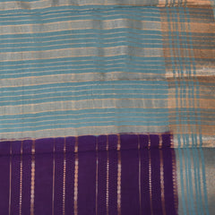 Semi Georgette navy blue saree with jari boarder