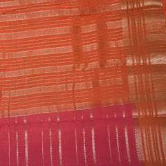 Semi Georgette pink saree with jari boarder