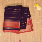 Semi Georgette purple saree with jari boarder