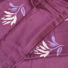 Soft Tussar purple saree with jari boarder