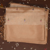 Jute silk half white saree