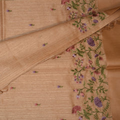 Jute silk half white saree