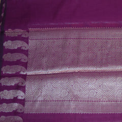 Semi silk cotton purple saree with jari boarder