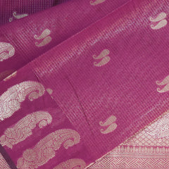 Semi silk cotton purple saree with jari boarder