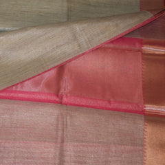 Jute silk sea green saree with jari boarder