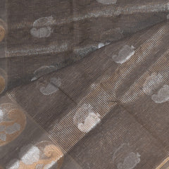 Semi Cotton Silk grey saree with jari boarder