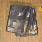 Semi Silk Cotton Blue saree with jari boarder