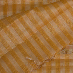 Semi Organga Silk Yellow saree with gold jari boarder