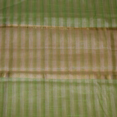 Semi Organza silk green saree with gold jari boarder