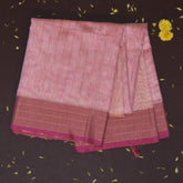 Silk cotton pink saree with jari boarder