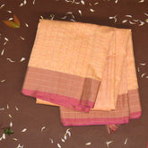 Silk Cotton orange saree with jari boader