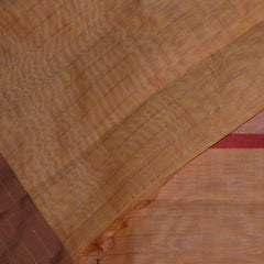 Silk Cotton orange saree with jari boader