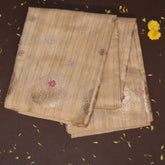 Semi Silk Cotton Cream saree with jari boarder