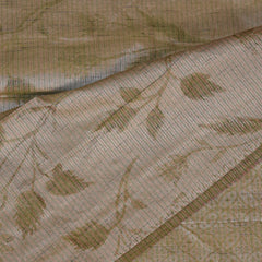 Semi Silk Cotton green saree with jari boarder