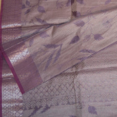 Semi Silk Cotton purple saree with jari boarder