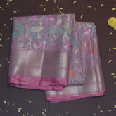 Semi Silk Light purple saree with jari boarder