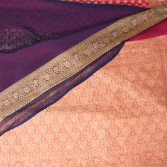 benarasi khadi silk 3509 rs.12200 pink saree with jari boarder