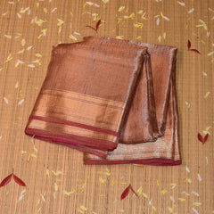 Cora tissue Maroon saree with full gold jari