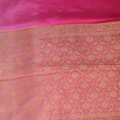 pure crepe benarasi pink saree with jari boarder