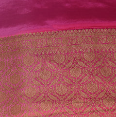 pure crepe benarasi pink saree with jari boarder