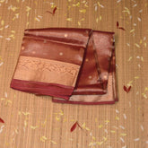 Tissue silk saree Maroon saree with jari boarder