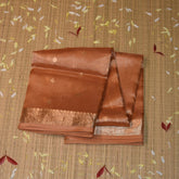 Tissue 3525.Rs-11450 Orange saree with jari border