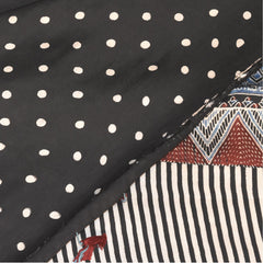 Modal silk ajrak Black saree with floral print