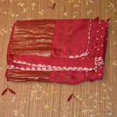 Bandini silk Ajrak Pink saree with floral print