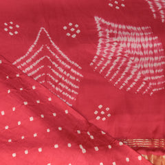 Bandini silk Ajrak Pink saree with floral print