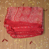 modal silk ajrak pink saree with floral print