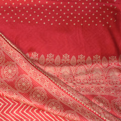 modal silk ajrak pink saree with floral print