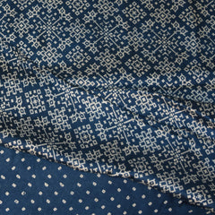 Modal semi silk Deep shape blue saree with floral print