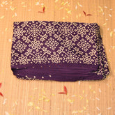 Modal semi silk Purple saree with floral print