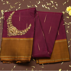 Kanchipuram Silk Deep Red Saree with Blouse