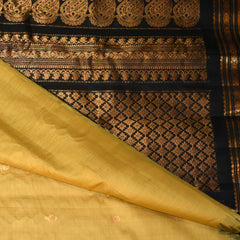 Gadwal pure silk beige saree with jari boarder