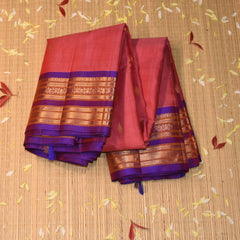 Gadwal pure silk Pink saree with gap jari boarder