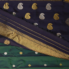 Gadwal pure silk Navy blue saree with jari boarder