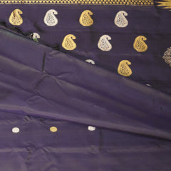 Gadwal pure silk Navy blue saree with jari boarder